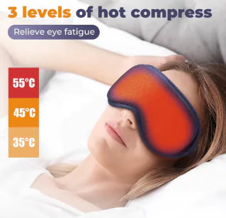 3D Electric Steam Eye Mask 3-level Heating 6-level Vibration Block Out Light Shading Blindfold Smart Timing Night Sleep Aids